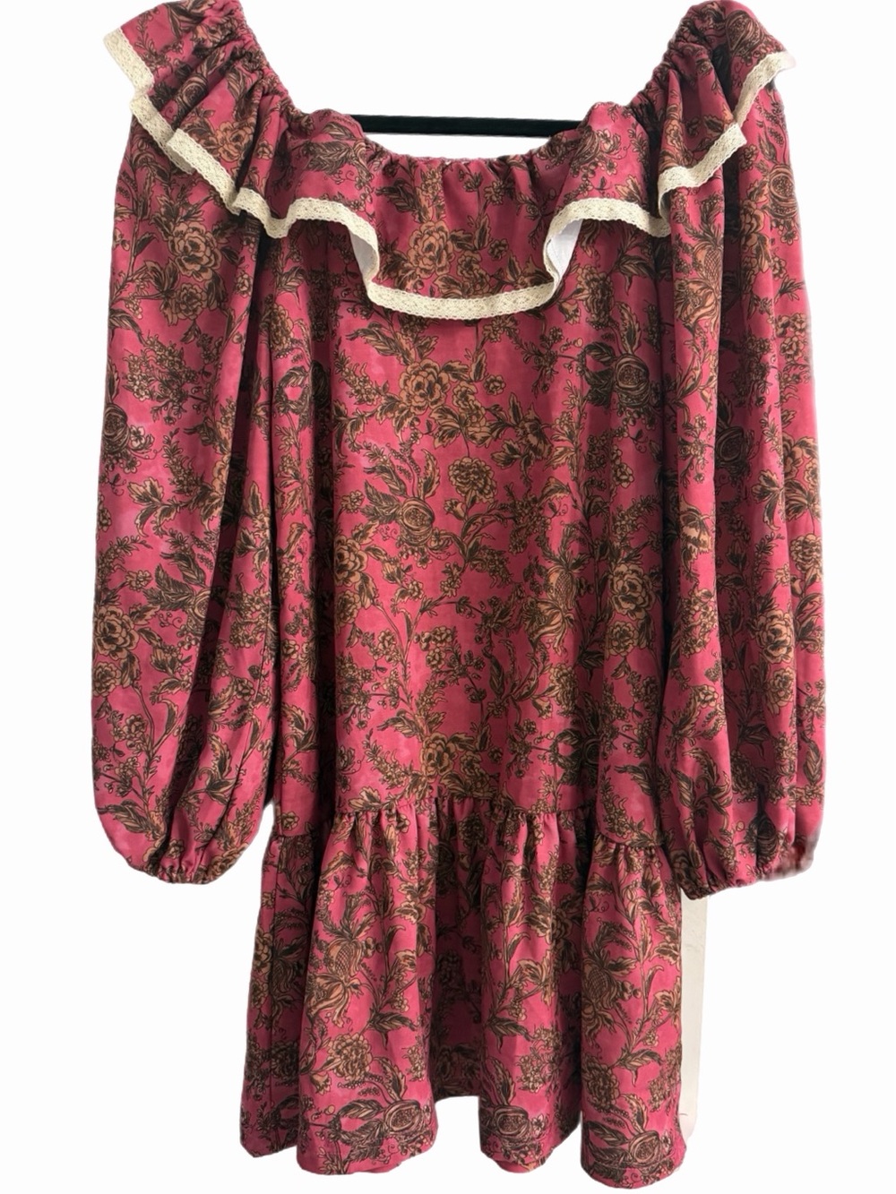 Smith & Quinn Dawn Dress Brush Flora Pink Floral Ruffle Mini Dress Size Small - Picture 2 of 11